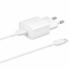 Samsung Fast Travel Charger - Ταχυφορτιστής Ταξιδιού / Αντάπτορας με 1x Type-C και με Καλώδιο Type-C σε Type-C - 15W - 100cm - White (EP-T1510XWEGEU)