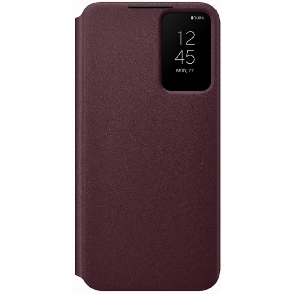 Official Samsung Smart Clear View Cover - Θήκη Flip με Ενεργό Πορτάκι Samsung Galaxy S22 Plus 5G - Burgundy (EF-ZS906CEEGEE)