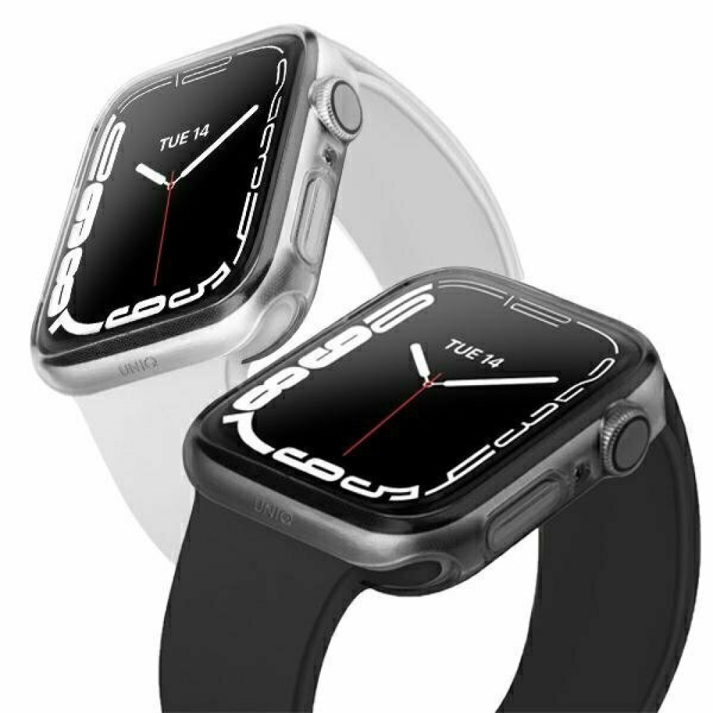 Uniq Glase Dual Pack Θήκη Σιλικόνης Apple Watch 9 / 8 / 7 45mm - Clear / Smoke - 2 Τεμάχια (UNIQ-45MM-GLSDUALPK)