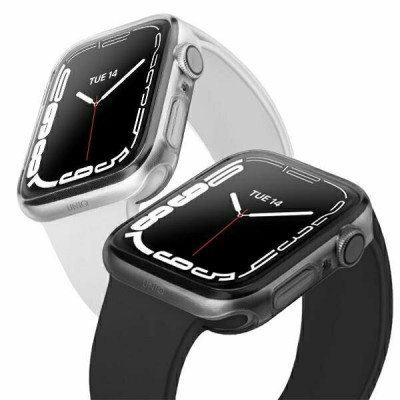 Uniq Glase Dual Pack Θήκη Σιλικόνης Apple Watch 9 / 8 / 7 45mm - Clear / Smoke - 2 Τεμάχια (UNIQ-45MM-GLSDUALPK)