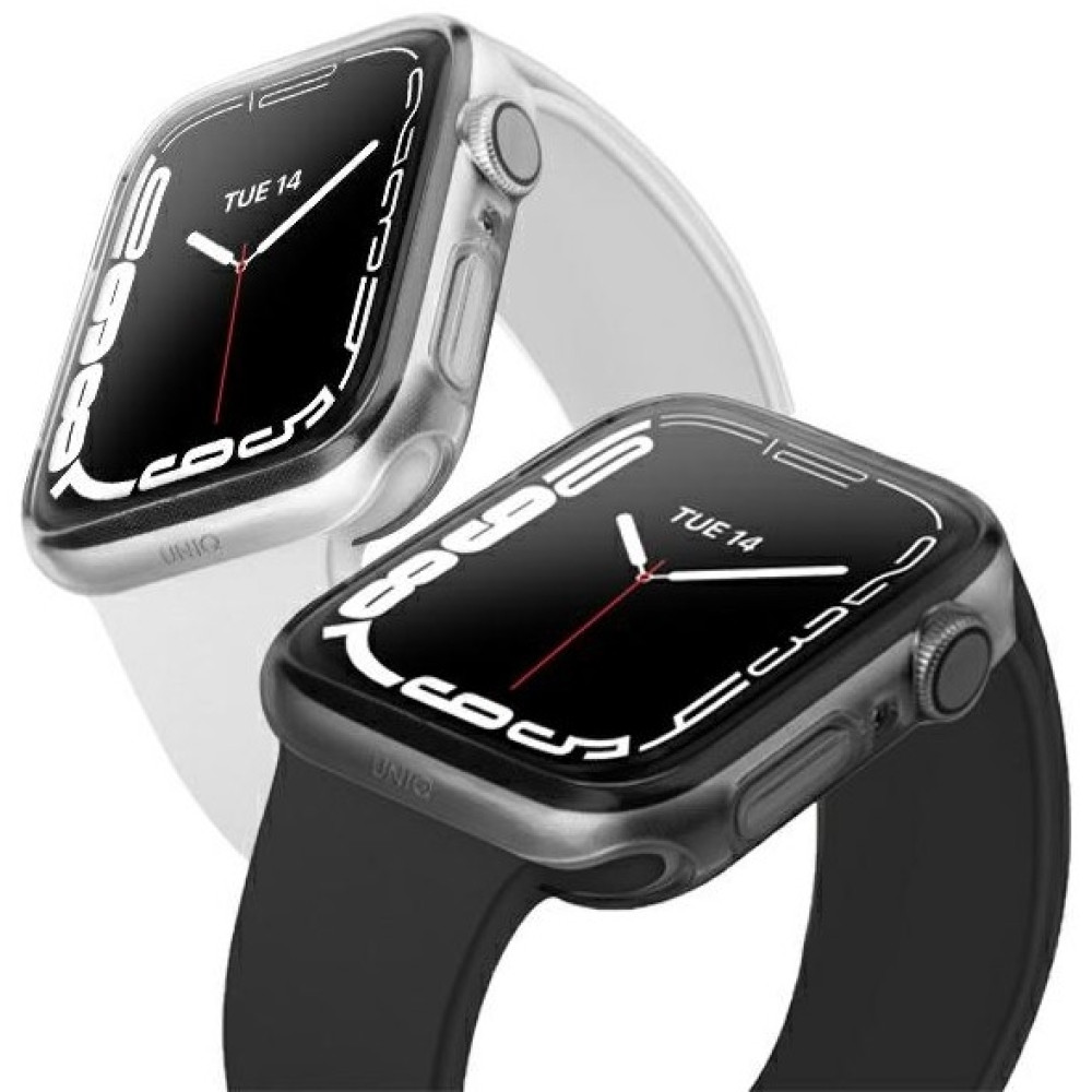 Uniq Glase Dual Pack Θήκη Σιλικόνης Apple Watch 9 / 8 / 7 41mm - Clear / Smoke - 2 Τεμάχια (UNIQ-41MM-GLSDUALPK)