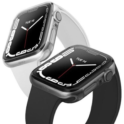 Uniq Glase Dual Pack Θήκη Σιλικόνης Apple Watch 9 / 8 / 7 41mm - Clear / Smoke - 2 Τεμάχια (UNIQ-41MM-GLSDUALPK)