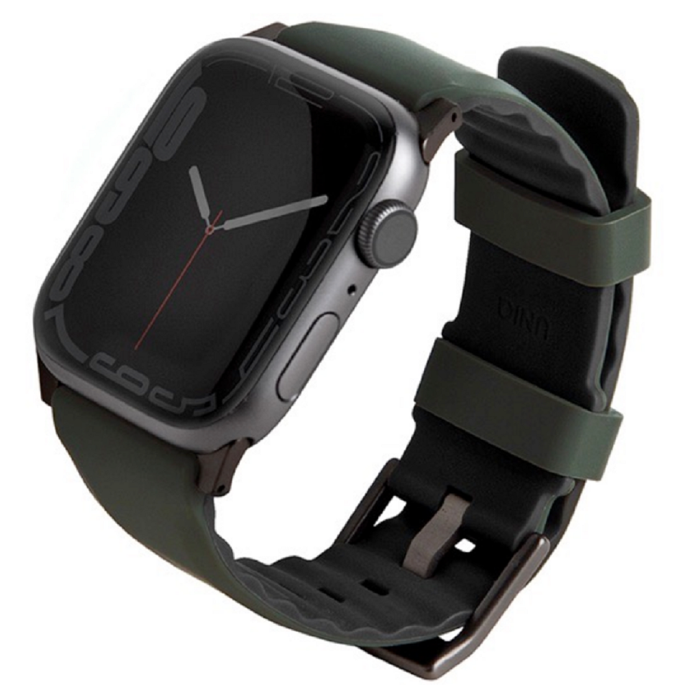 Uniq Linus Αδιάβροχο Λουράκι Premium Σιλικόνης Apple Watch Ultra/SE/11/10/9/8/7/6/5/4 (49/46/45/44mm) - Green (UNIQ-45MM-LINUSGRN)