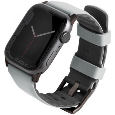 Uniq Linus Αδιάβροχο Λουράκι Premium Σιλικόνης Apple Watch Ultra/SE/11/10/9/8/7/6/5/4 (49/46/45/44mm) - Grey (UNIQ-45MM-LINUSGRY)