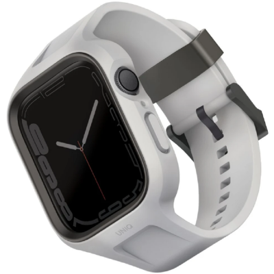 Uniq Monos Unibody Λουράκι Σιλικόνης με Θήκη - Apple Watch SE/9/8/7/6/5/4 (45/44mm) - Chalk Grey (UNIQ-45MM-MONOSGRY)