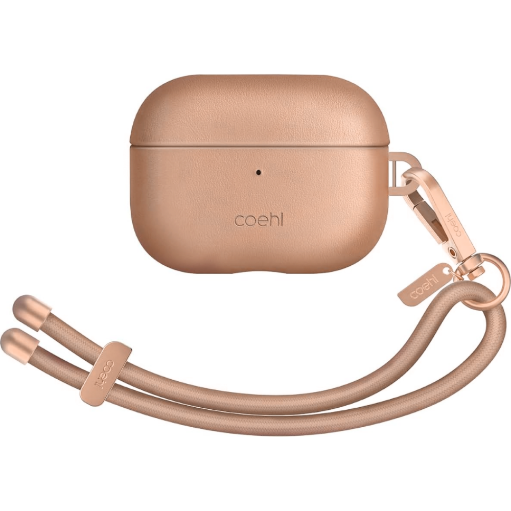 Uniq Coehl Haven - Premium Σκληρή Θήκη από Οικολογικό Δέρμα με Λουράκι Χειρός - Apple AirPods Pro 2nd Gen - Dusty Nude (UNIQ-AIRPODSPRO2-HAVDNUDE)
