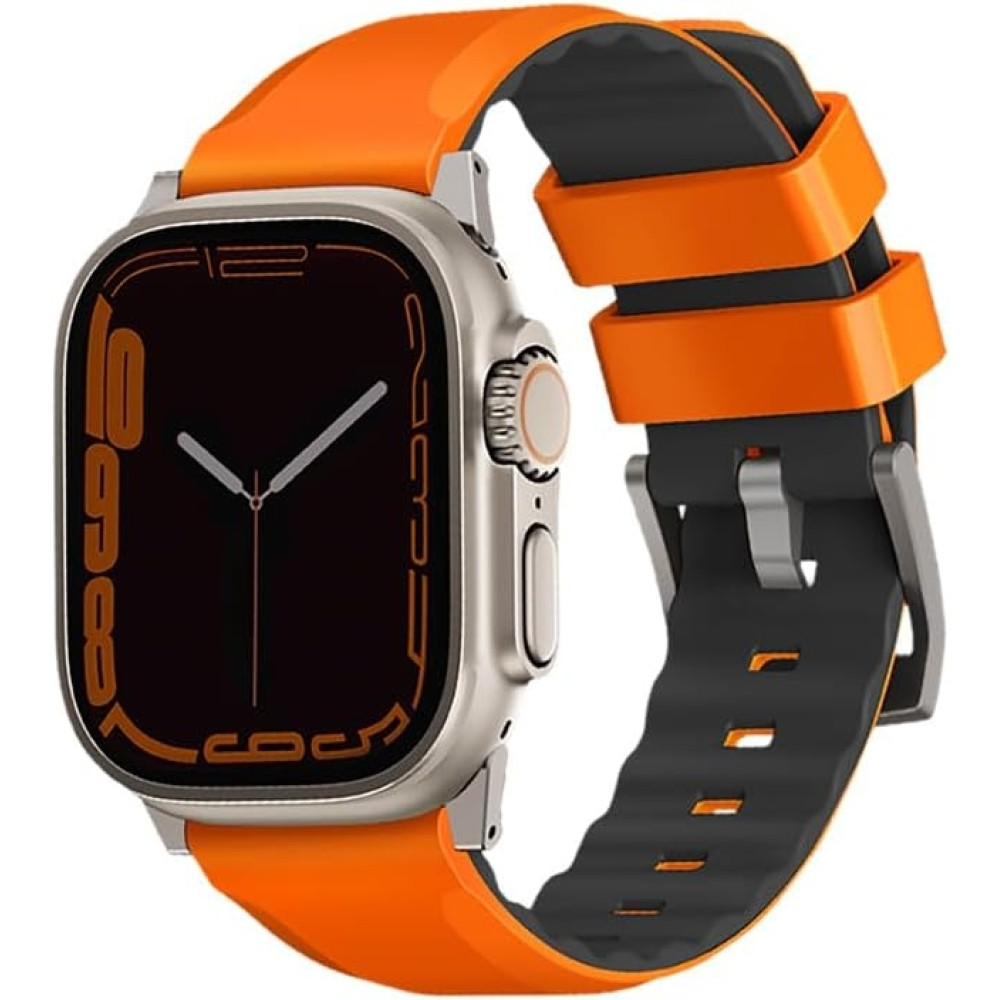Uniq Linus Αδιάβροχο Λουράκι Premium Σιλικόνης Apple Watch Ultra/SE/11/10/9/8/7/6/5/4 (49/46/45/44mm) - Volt Orange (UNIQ-49MM-LINUSVORG)
