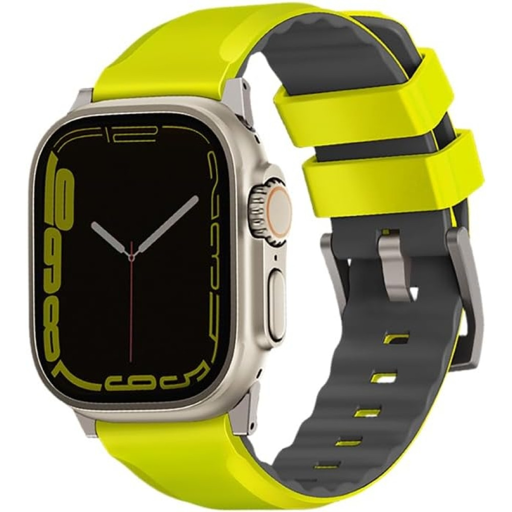 Uniq Linus Αδιάβροχο Λουράκι Premium Σιλικόνης Apple Watch Ultra/SE/11/10/9/8/7/6/5/4 (49/46/45/44mm) - Lime Green (UNIQ-49MM-LINUSLGRN)