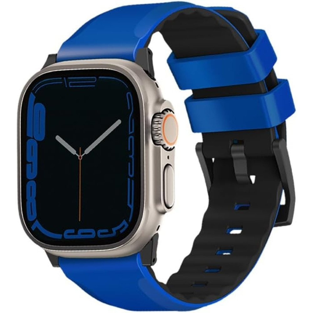 Uniq Linus Αδιάβροχο Λουράκι Premium Σιλικόνης Apple Watch Ultra/SE/11/10/9/8/7/6/5/4 (49/46/45/44mm) - Racing Blue (UNIQ-49MM-LINUSRBLU)