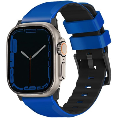 Uniq Linus Αδιάβροχο Λουράκι Premium Σιλικόνης Apple Watch Ultra/SE/11/10/9/8/7/6/5/4 (49/46/45/44mm) - Racing Blue (UNIQ-49MM-LINUSRBLU)