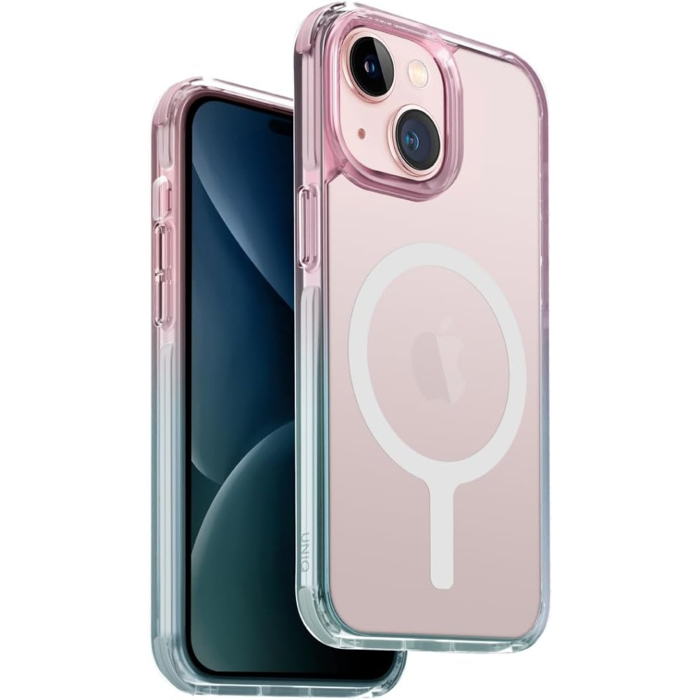 Uniq Combat Duo Series - Ανθεκτική Διάφανη MagSafe Θήκη - Apple iPhone 15 - Sky Blue / Powder Pink (UNIQ-IP6.1(2023)-CDSBLPPK)