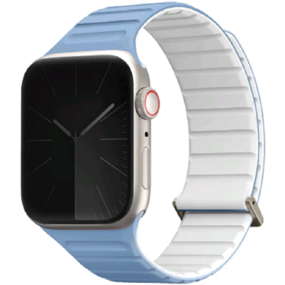Uniq Revix Evo - Αναστρέψιμο Μαγνητικό Λουράκι Premium Σιλικόνης - Apple Watch SE/11/10/9/8/7/6/5/4 (42/41/40mm) - Powder Blue / White (UNIQ-41MM-REVEPBLUWHT)