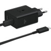 Official Samsung Fast GaN Travel Charger - Ταχυφορτιστής Τοίχου / Αντάπτορας με 2 x Θύρες Type-C & Καλώδιο Φόρτισης Type-C σε Type-C - 180cm - 50W - Black (EP-T5020XBEGEU)