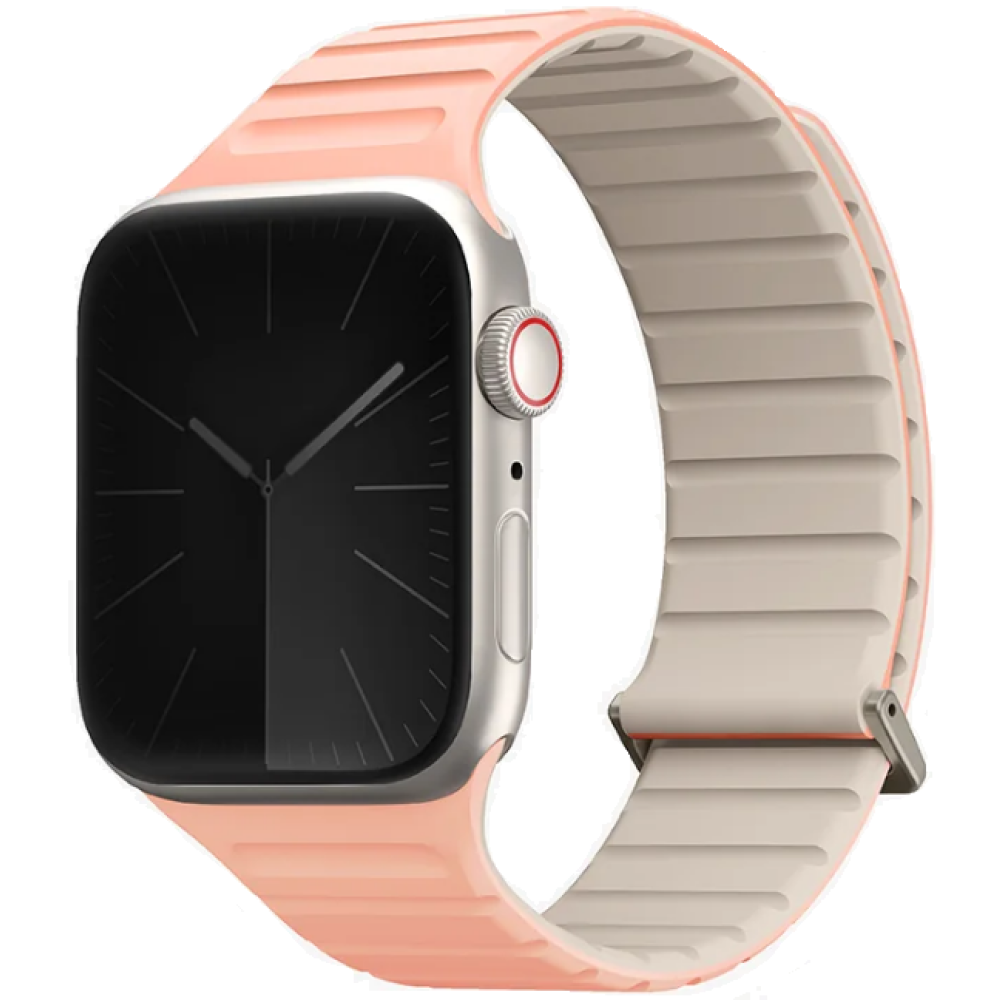 Uniq Revix Evo - Αναστρέψιμο Μαγνητικό Λουράκι Premium Σιλικόνης - Apple Watch SE/11/10/9/8/7/6/5/4 (42/41/40mm) - Crepe Pink / Ivory (UNIQ-41MM-REVECPNKIVY)