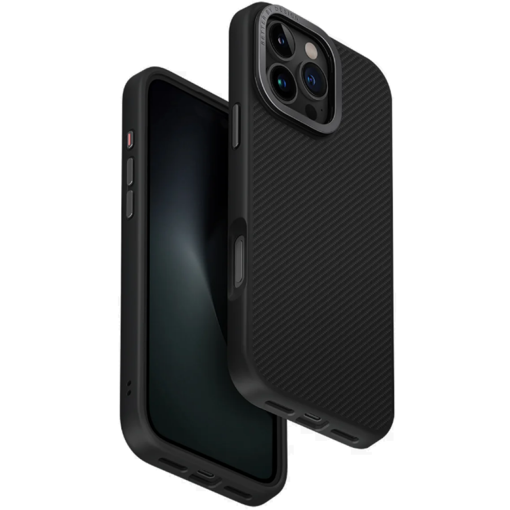 Θήκη iPhone 16 Pro Max Uniq Keva Max Ανθεκτική Aramid Fiber με MagSafe & Kickstand - Black (UNIQ-IP6.9P(2024)-KEVMMBLK)