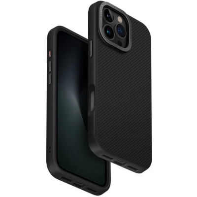 Θήκη iPhone 16 Pro Max Uniq Keva Max Ανθεκτική Aramid Fiber με MagSafe & Kickstand - Black (UNIQ-IP6.9P(2024)-KEVMMBLK)