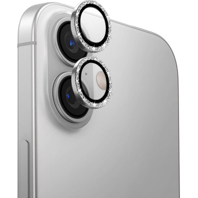 Tempered Glass iPhone 16 / 16 Plus Uniq Optix AluGuard Αντιχαρακτικό Γυαλί Προστασίας με Αλουμίνιο για Φακό Κάμερας - White Shimmer (UNIQ-IP6.1-6.7(2024)-ALENSSWHT)