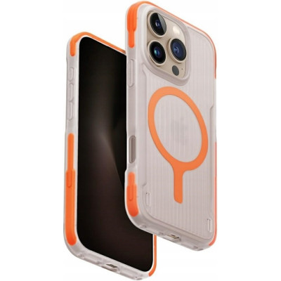 Θήκη iPhone 16 Pro Uniq Combat Active Ανθεκτική με MagSafe & Ανακλαστικό Λουράκι Χειρός - Volt Orange (UNIQ-IP6.3P(2024)-COMAMVORG)