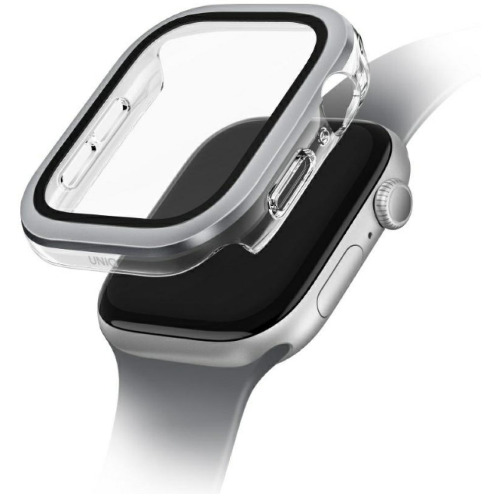 Θήκη Apple Watch 11 / 10 42mm Uniq Voute με Tempered Glass - Silver (UNIQ-42MM-VOUSIL)