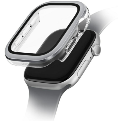 Θήκη Apple Watch 11 / 10 42mm Uniq Voute με Tempered Glass - Silver (UNIQ-42MM-VOUSIL)