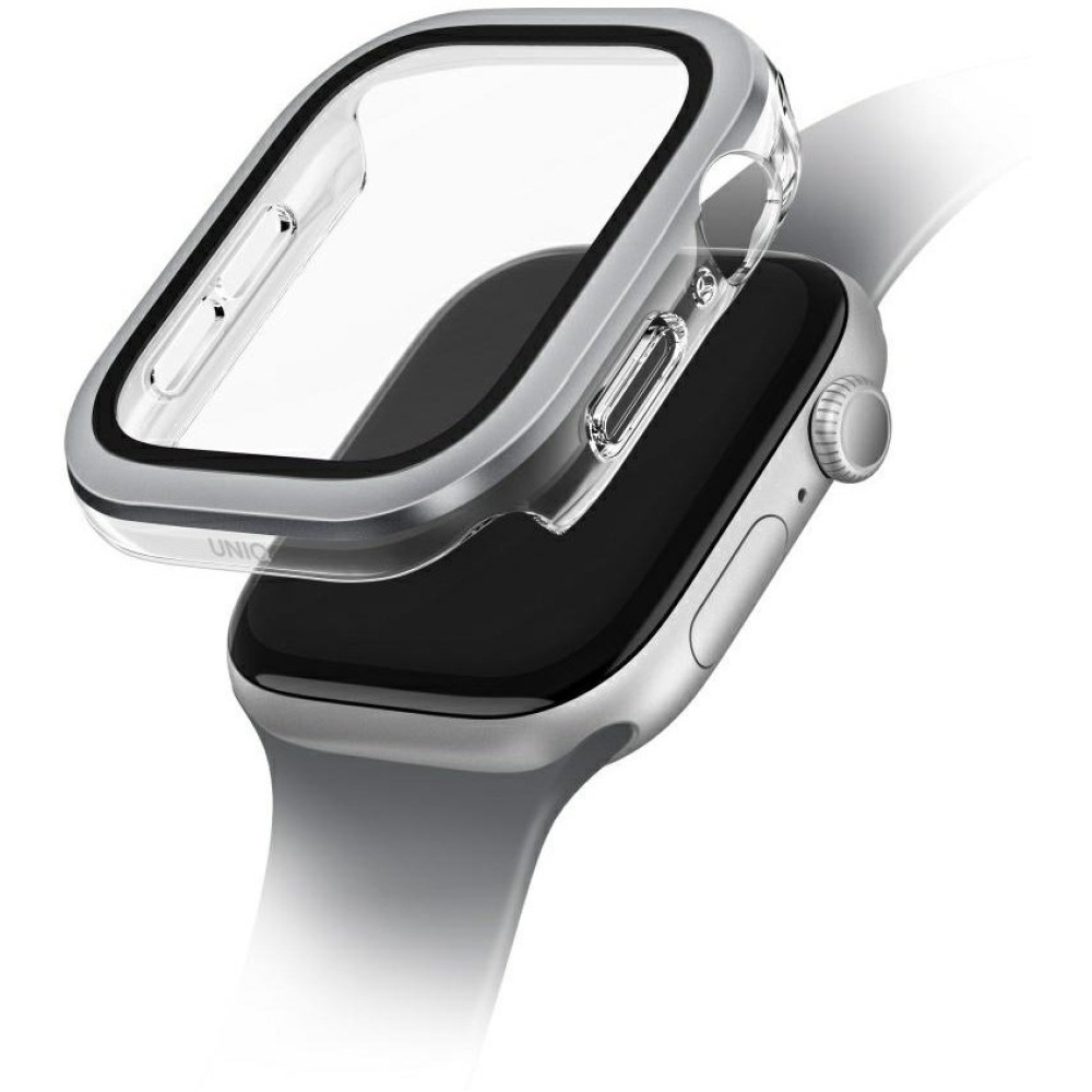 Θήκη Apple Watch 11 / 10 46mm Uniq Voute με Tempered Glass - Silver (UNIQ-46MM-VOUSIL)