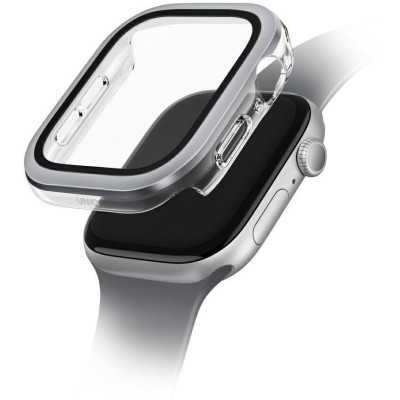 Θήκη Apple Watch 11 / 10 46mm Uniq Voute με Tempered Glass - Silver (UNIQ-46MM-VOUSIL)