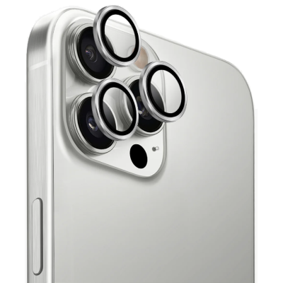 Tempered Glass iPhone 16 Pro / 16 Pro Max / 15 Pro / 15 Pro Max / 14 Pro / 14 Pro Max Uniq Optix AluGuard Αντιχαρακτικό Γυαλί Προστασίας με Αλουμίνιο για Φακό Κάμερας - Sterling Silver (UNIQ-IP6.3P-6.9P(2024)-ALENSSIL)