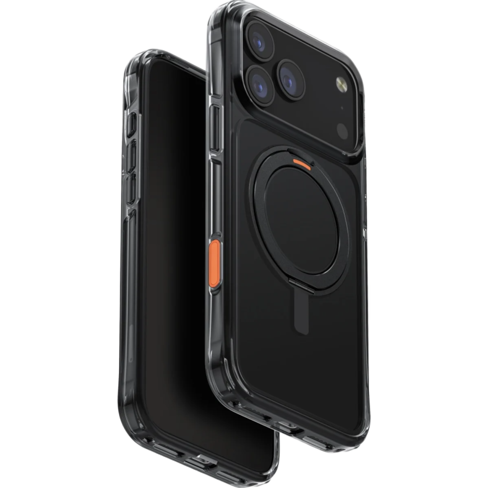 Θήκη iPhone 17 Pro Max Uniq Swivix Ανθεκτική Ημιδιάφανη με MagSafe & Περιστρεφόμενο KickStand - Carbon Black (UNIQ-IP6.9P(2025)-SWVCBLK)