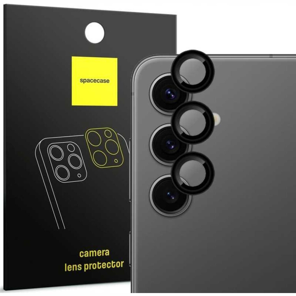 Tempered Glass Samsung Galaxy S25 FE Spacecase Camera Ring Αντιχαρακτικό Γυαλί Προστασίας για Φακό Κάμερας με Πλαίσιο Αλουμινίου - Black (5905719132613)
