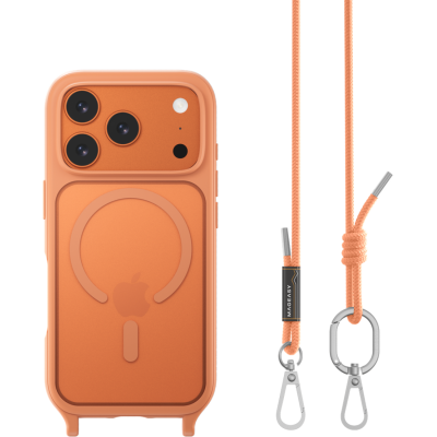 Θήκη iPhone 17 Pro MagEasy Roam M Ανθεκτική Διάφανη με MagSafe & Αποσπώμενο Λουράκι Λαιμού - Coral (MPH17P165CL25)