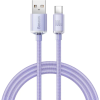 Καλώδιο Baseus Crystal Shine Series Φόρτισης και Μεταφοράς Δεδομένων USB-A σε Type-C 100W 120cm - Lilac (CAJY000405)