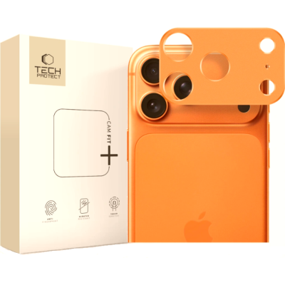 Κάλυμμα Κάμερας iPhone 17 Pro Max Tech-Protect Camalloy Fit+ Προστατευτικό Μεταλλικό - Cosmic Orange (5906302334568)