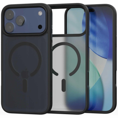 Θήκη iPhone 17 Pro Max Spacecase Fusion Mag Ημιδιάφανη Σκληρή με MagSafe - Black (5905719138127)