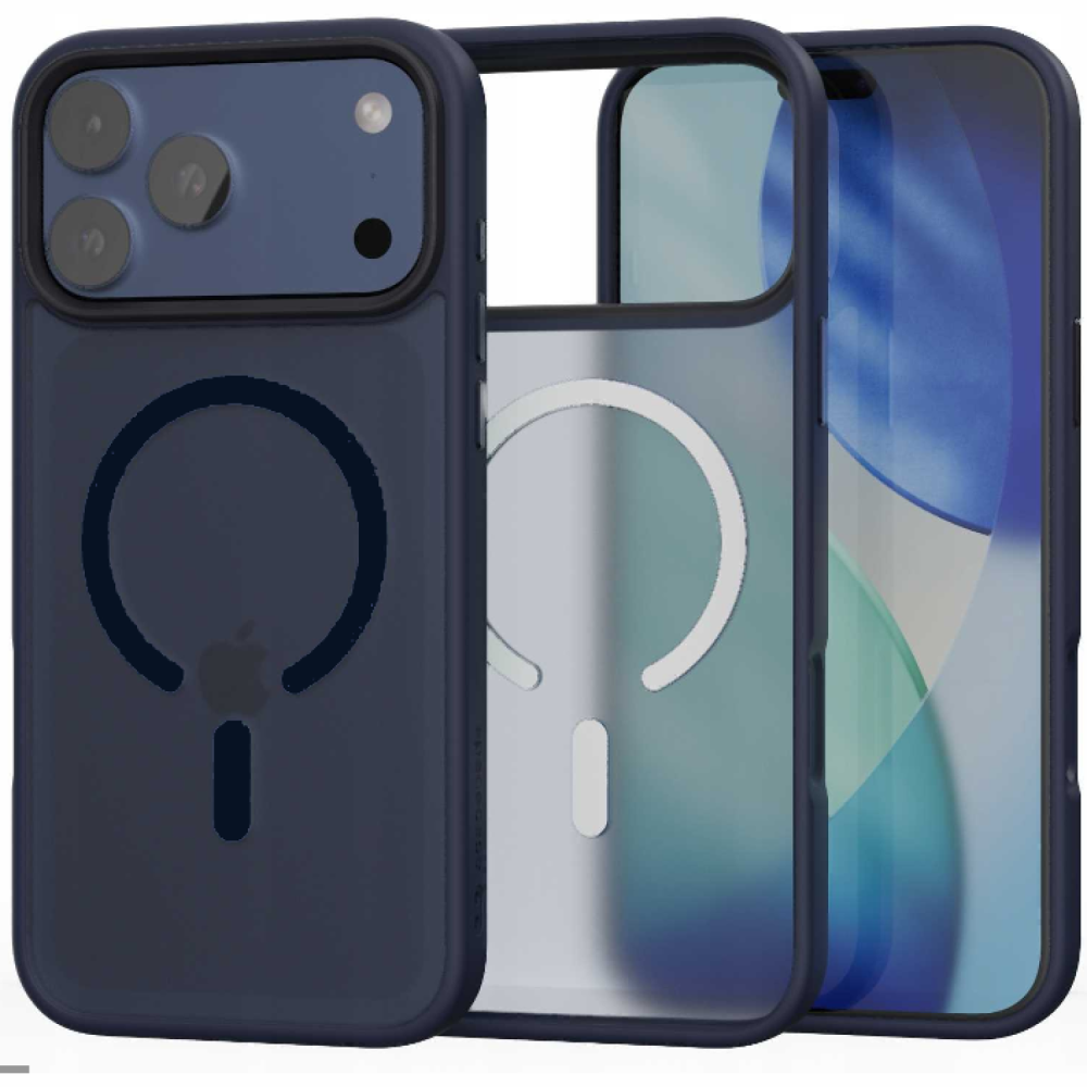 Θήκη iPhone 17 Pro Max Spacecase Fusion Mag Ημιδιάφανη Σκληρή με MagSafe - Dark Blue (5905719138141)