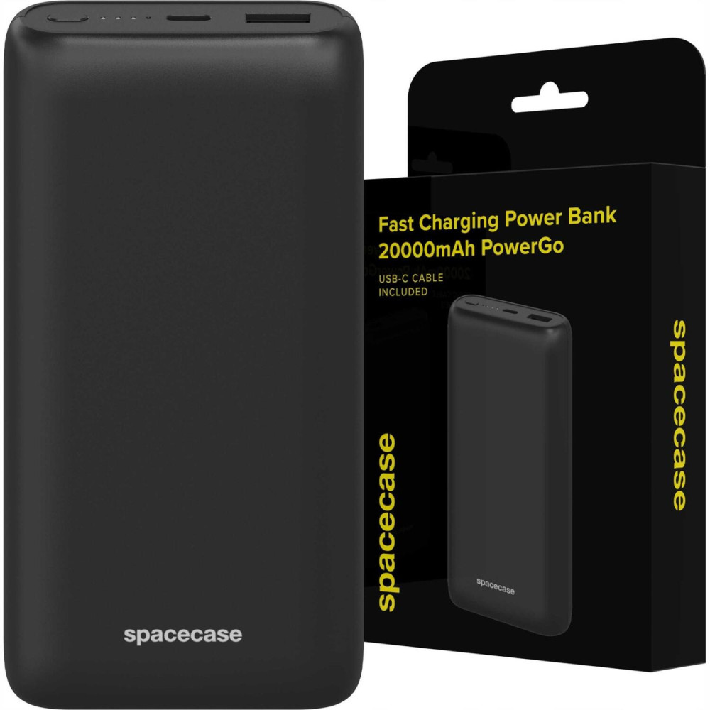 PowerBank Spacecase PB03-B PowerGo Φορητή Μπαταρία Φόρτισης 20.000mAh με 1 x Type-C / 1 x USB-A 20W - Black (5905719131869)