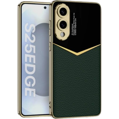 Θήκη Samsung Galaxy S25 Edge Bodycell Jazz Leather Backcover Σκληρή με TPU Bumper - Green (5206015083914)