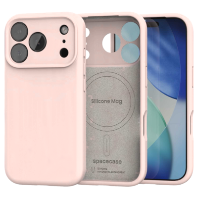 Θήκη iPhone 17 Pro Spacecase Silicone Mag Case Σιλικόνης με MagSafe - Baby Pink (5905719132132)