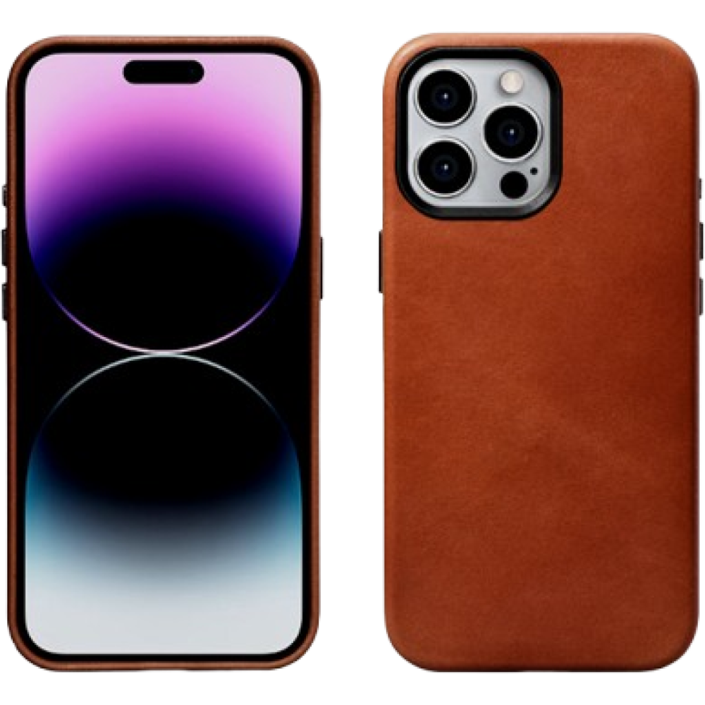 Θήκη iPhone 15 Pro Max iCarer Leather Back Case Δερμάτινη με MagSafe - Retro Brown (WMI15230604-SN)