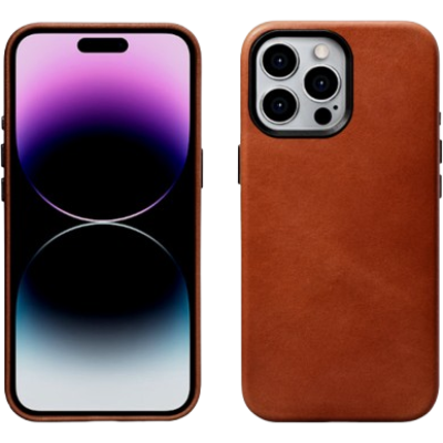 Θήκη iPhone 15 Pro Max iCarer Leather Back Case Δερμάτινη με MagSafe - Retro Brown (WMI15230604-SN)