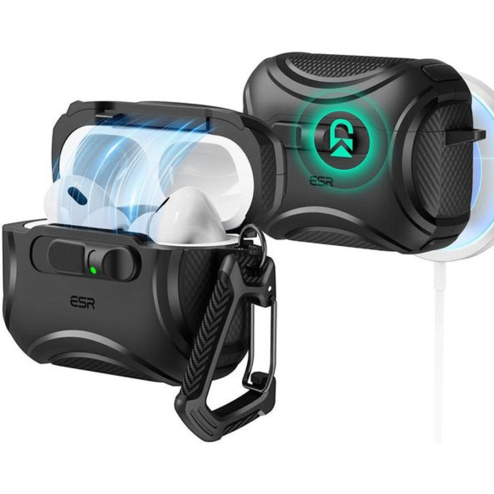Θήκη AirPods Pro 3rd Gen ESR Cyber FlickLock Magnetic Ανθεκτική με MagSafe - Black (4894240289204)