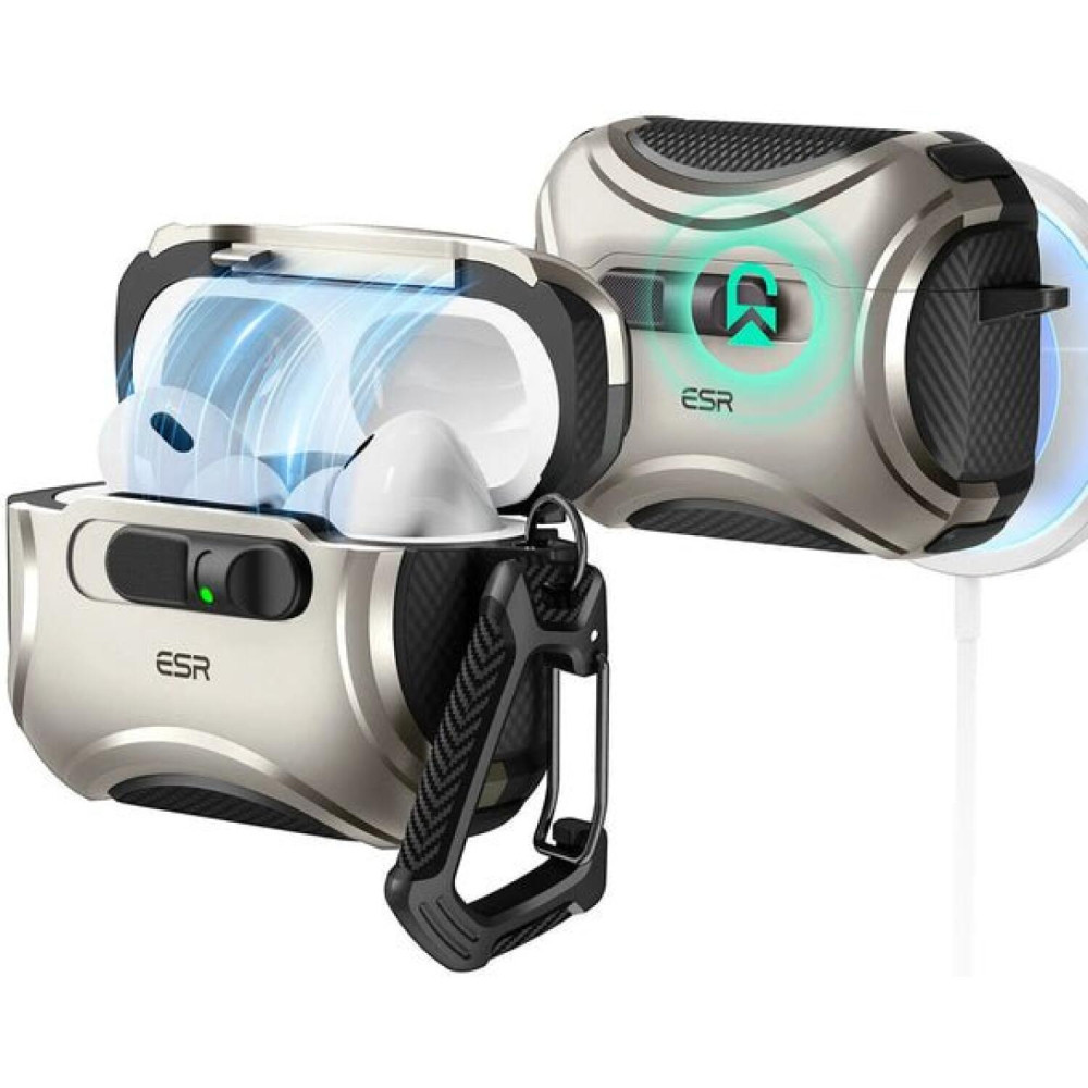 Θήκη AirPods Pro 3rd Gen ESR Cyber FlickLock Magnetic Ανθεκτική με MagSafe - Titanium (4894240289242)