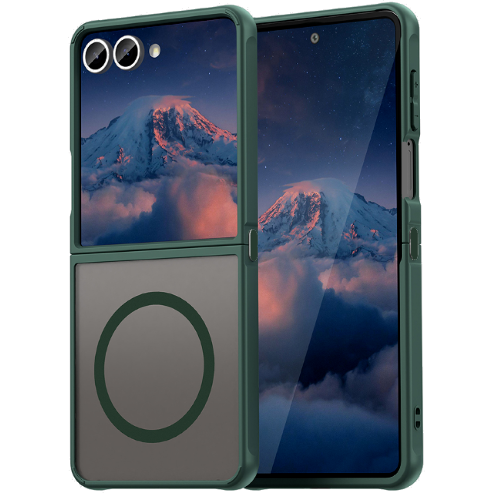 Θήκη Samsung Galaxy Z Flip7 Techsuit HaloFrost II MagSafe Σκληρή Ημιδιάφανη με MagSafe - Green (5949419296169)