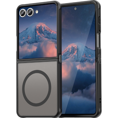 Θήκη Samsung Galaxy Z Flip7 Techsuit HaloFrost II MagSafe Σκληρή Ημιδιάφανη με MagSafe - Black (5949419296176)