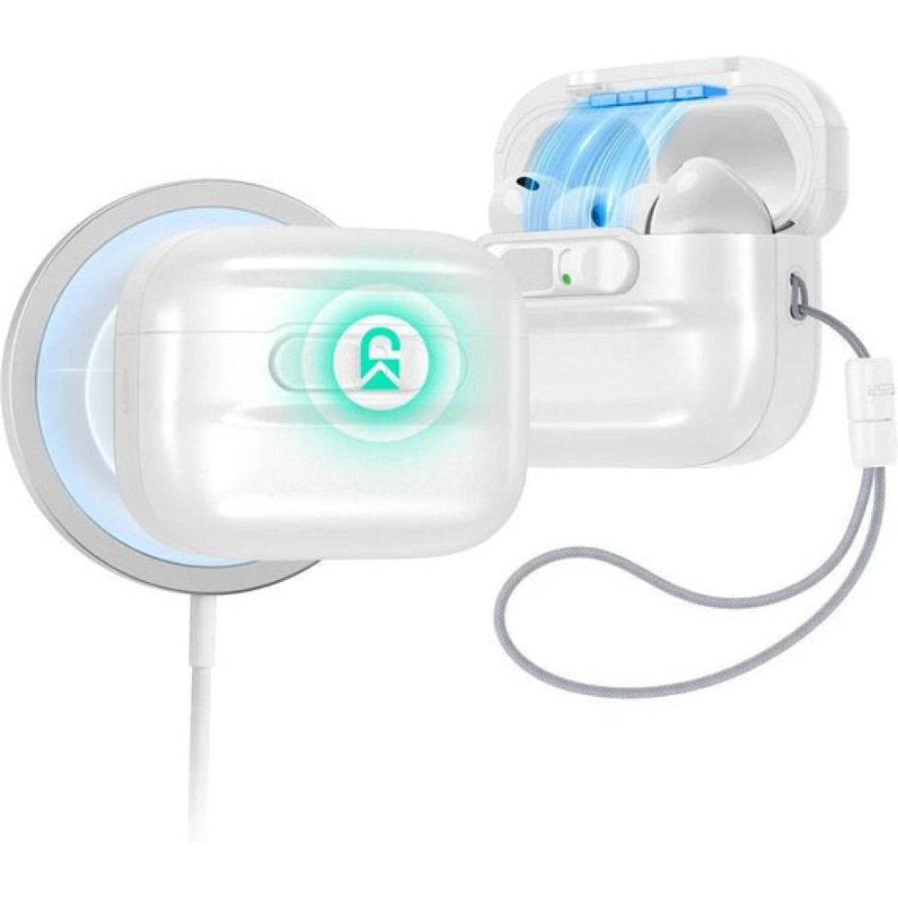 Θήκη AirPods Pro 3rd Gen ESR Pulse FlickLock Magnetic Case με MagSafe & Λουράκι Χειρός - White (4894240292136)