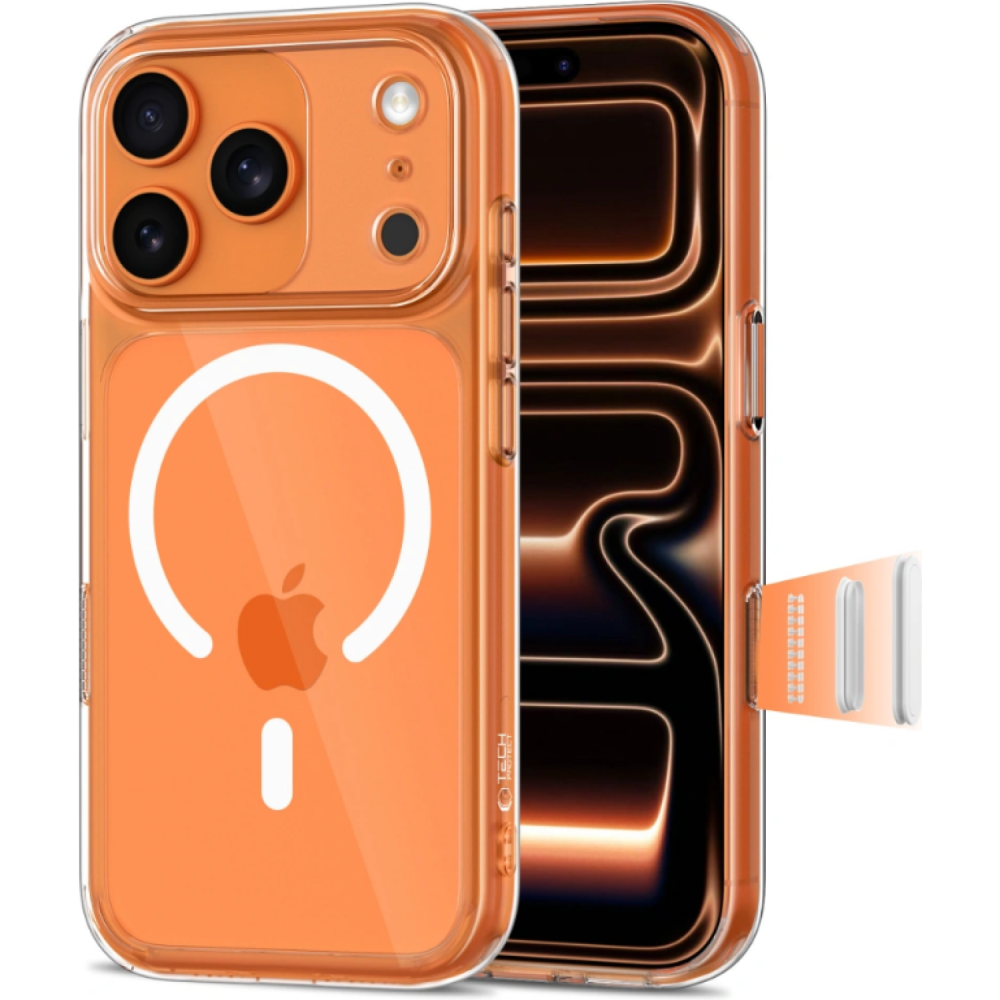 Θήκη iPhone 17 Pro Tech-Protect MagPeak CC Σκληρή Διάφανη με MagSafe & Πλαίσιο Κάμερας - Clear (5906302333585)