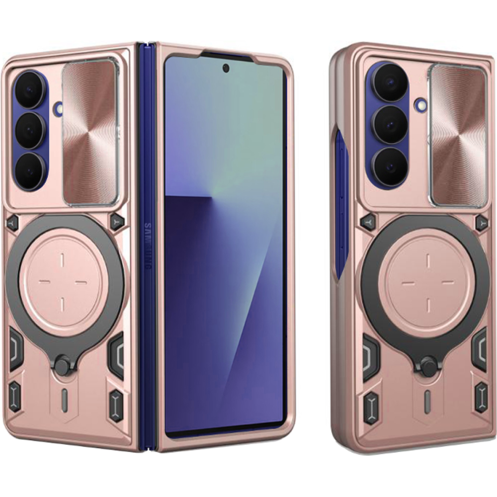 Θήκη Samsung Galaxy Z Fold7 Techsuit CamGuard Pro με Κάλυμμα για την Κάμερα & Μεταλλικό KickStand - Rose Gold (5949419281967)