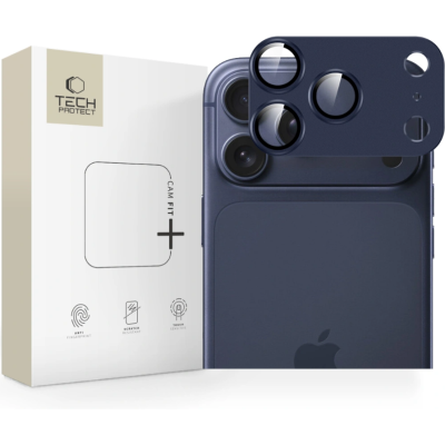 Tempered Glass με Κάλυμμα iPhone 17 Pro Max Tech-Protect CamFull Fit+ Αντιχαρακτικό Γυαλί Προστασίας για Φακό Κάμερας με Προστατευτικό από Αλουμίνιο - Deep Blue (5906302335541)