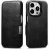 Θήκη iPhone 15 Pro iCarer Vintage Series Side-Open Flip Σκληρή Δερμάτινη με MagSafe - Black (WMI15230614-BK)