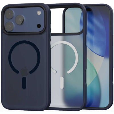 Θήκη iPhone 17 Pro Spacecase Fusion Mag Ημιδιάφανη Σκληρή με MagSafe - Dark Blue (5905719138097)