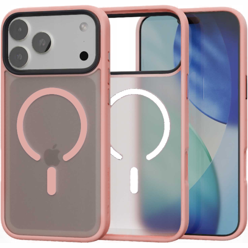 Θήκη iPhone 17 Pro Spacecase Fusion Mag Ημιδιάφανη Σκληρή με MagSafe - Pink (5905719138103)
